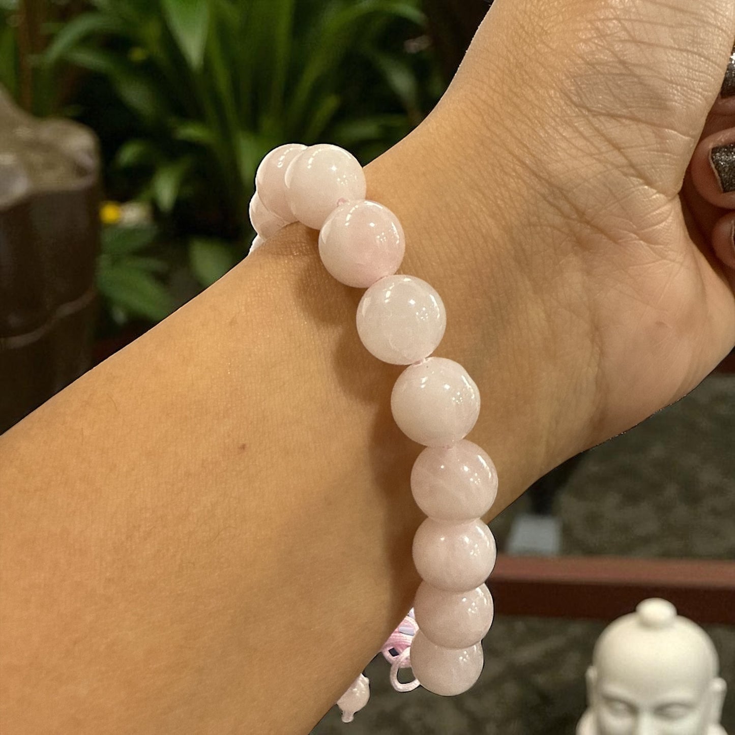 Genuine Rose quartz Bracelet 10mm with Adjustable Strings (Free shipping)