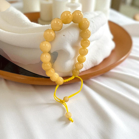 Genuine Honey Calcite Bracelet 10mm with Adjustable Strings (Free shipping)