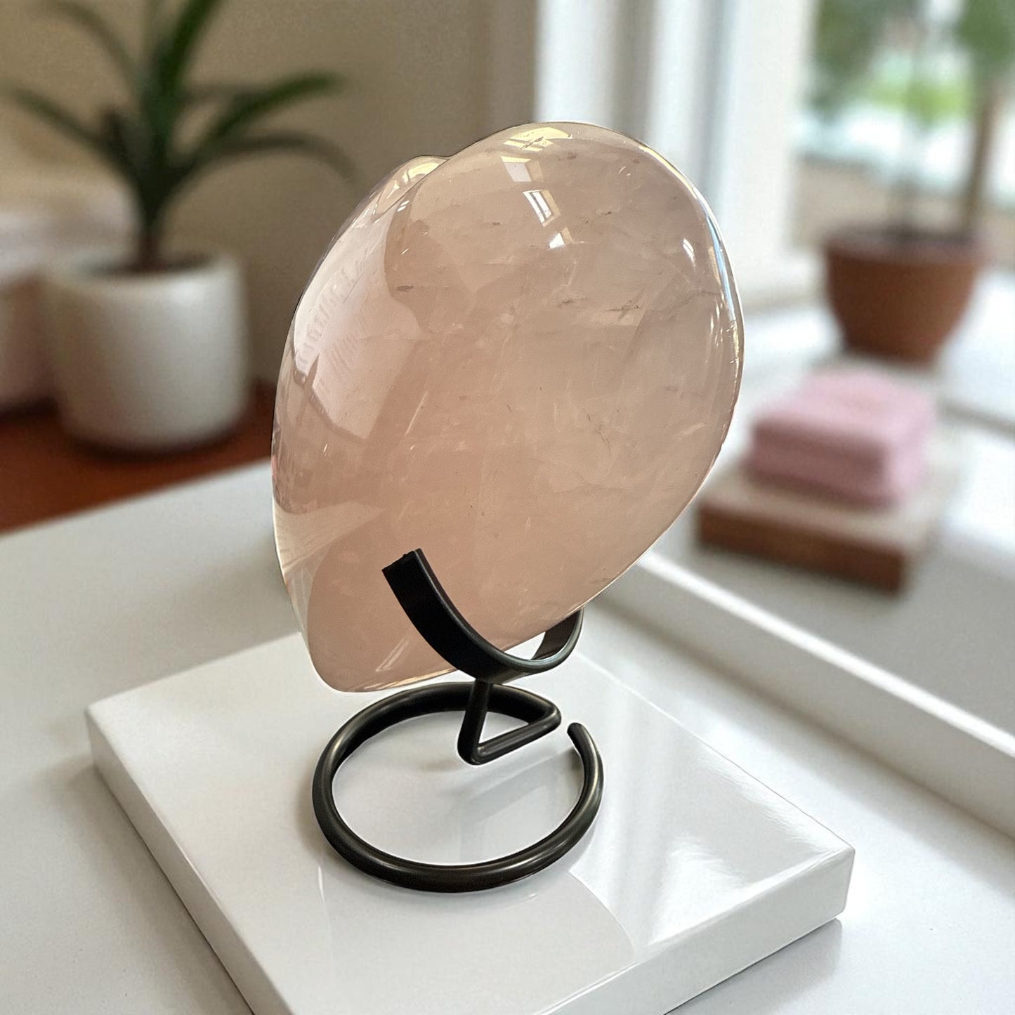 Genuine Heart shaped Rose quartz