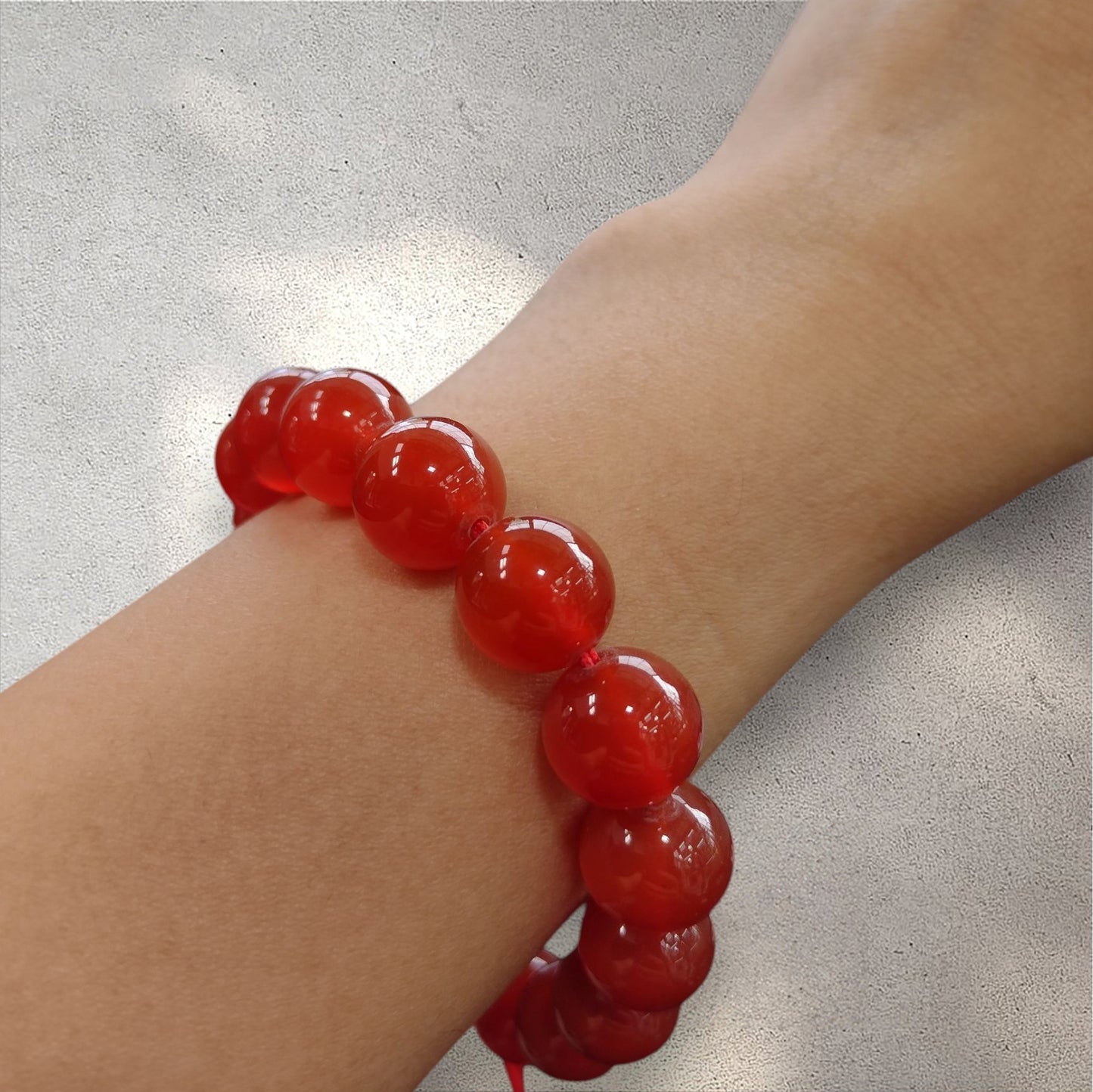 Genuine Carnelian Bracelet 12mm with Adjustable Strings (Free shipping)
