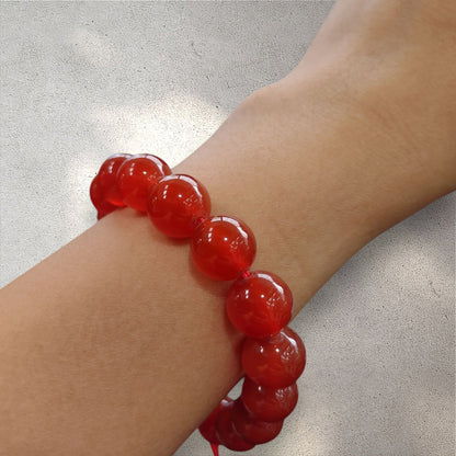 Genuine Carnelian Bracelet 12mm with Adjustable Strings (Free shipping)