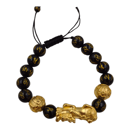 Feng Shui Black Obsidian Bracelet PiXiu Bracelet, Black Obsidian Bracelet Dragon ( Free Shipping )