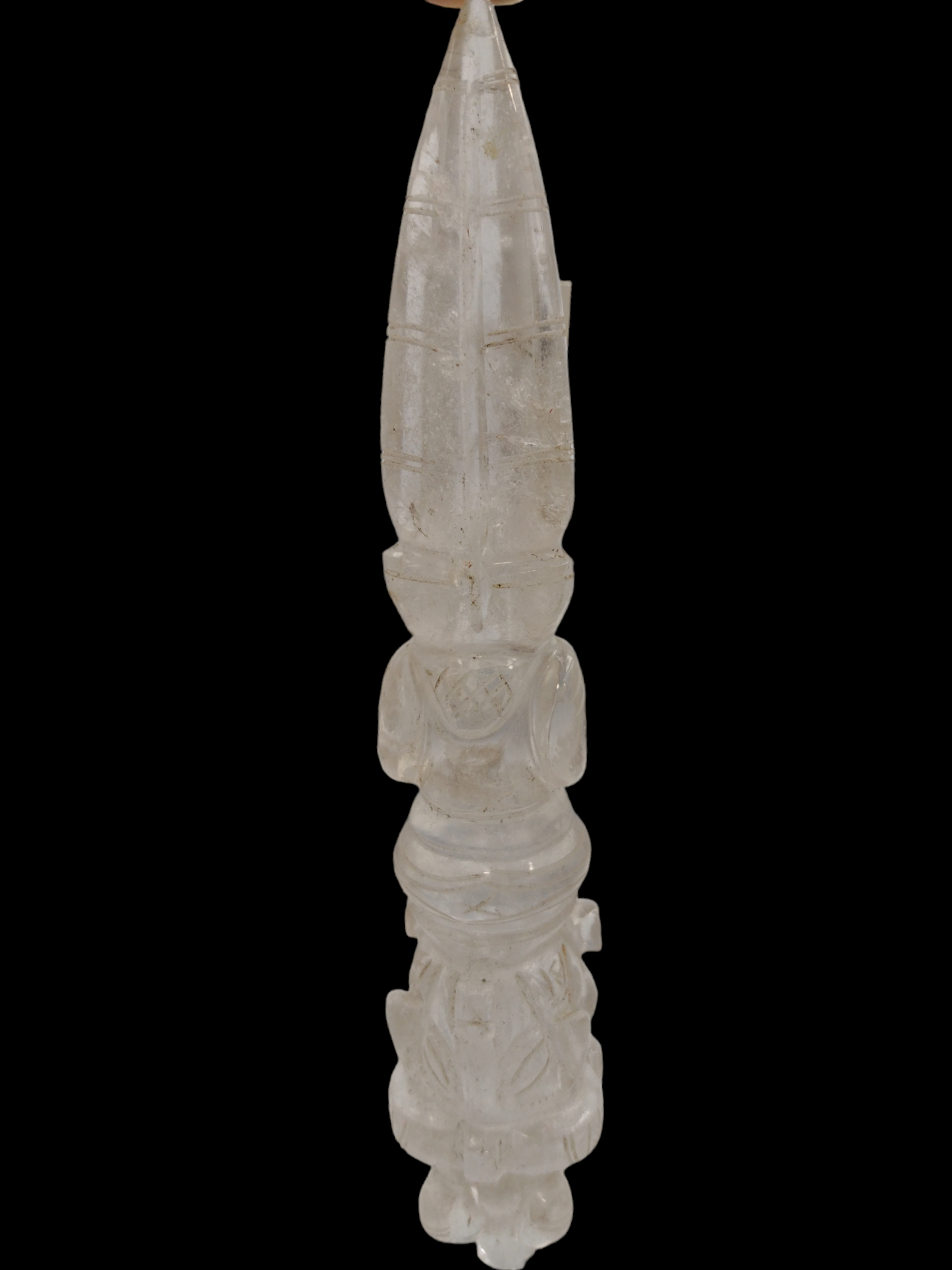 8 inch Crystal dorje (carved) N21 ( Free Shipping )