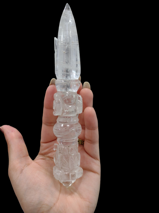 7 inch Dorje Crystal (Carved) N22 ( Free Shipping )