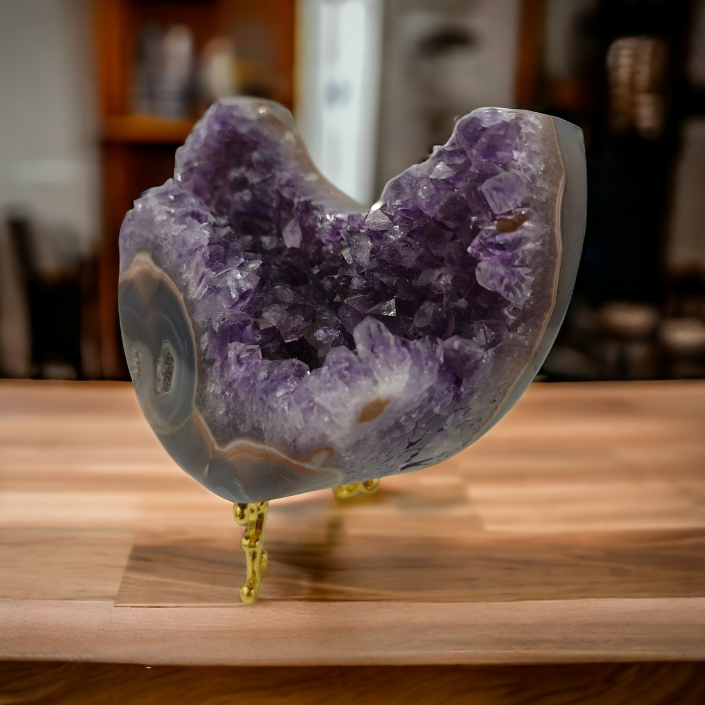Amethyst Moon shaped crystals N29 ( Free Shipping )