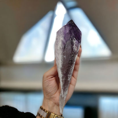 Amethyst Rough Pointed Tower from Uruguay N31 (with Inclusions) ( Free Shipping )
