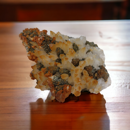Dog tooth red and White Calcite specimen N49 ( Free Shipping )