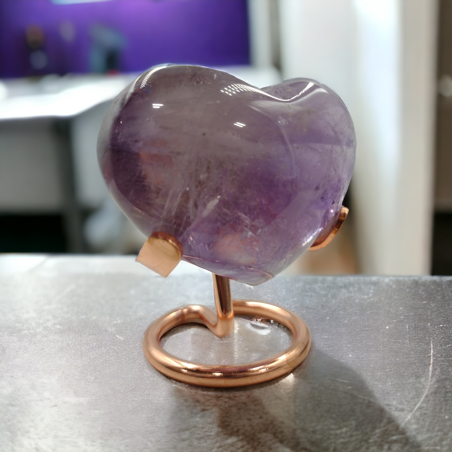 Amethyst Heart Shaped Crystals with beautiful inclusions N149.( Free Shipping )