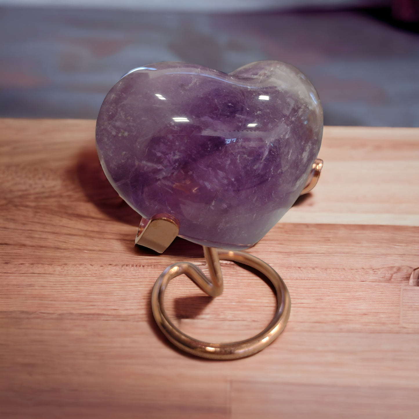 Amethyst Heart Shaped Crystals N148.( Free Shipping )