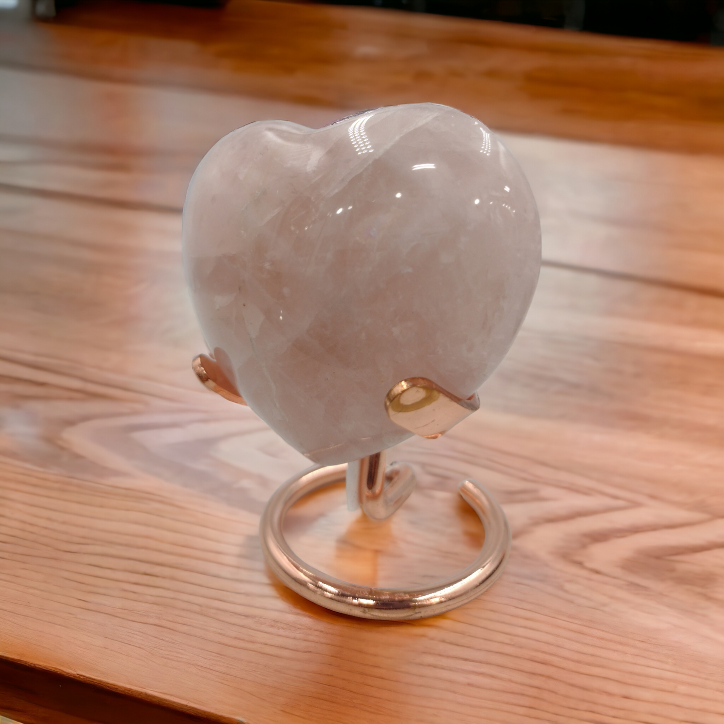 Rose Quartz Heart Shaped Crystals N158.( Free Shipping )