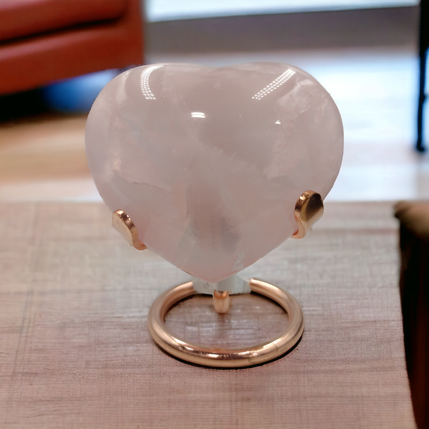 Rose Quartz Heart Shaped Crystals N160.( Free Shipping )