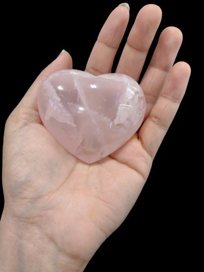 Rose Quartz Heart Shaped Crystals N160.( Free Shipping )
