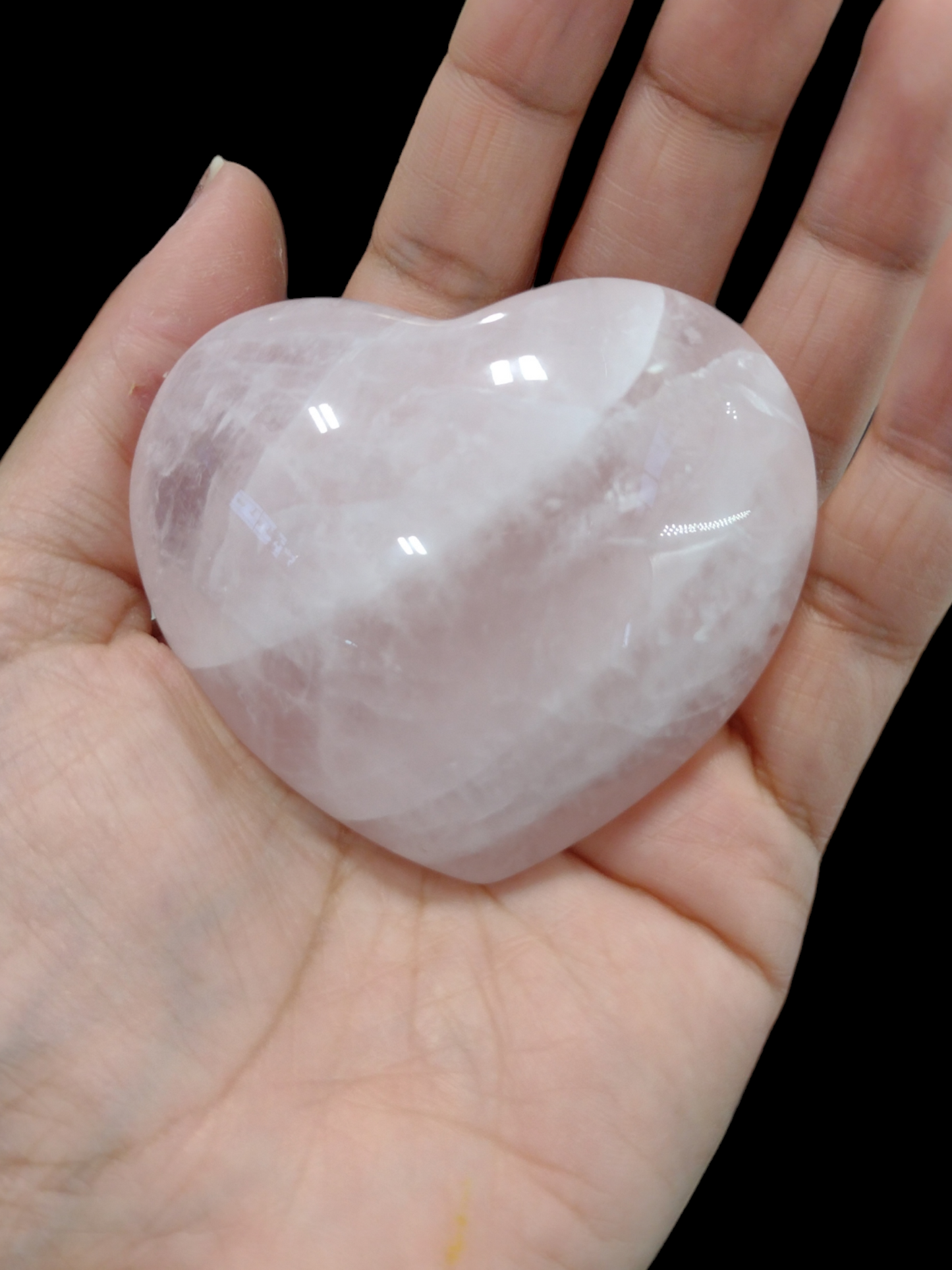 Rose Quartz Heart Shaped Crystals N161.( Free Shipping )