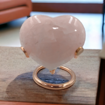 Rose Quartz Heart Shaped Crystals N162.( Free Shipping )