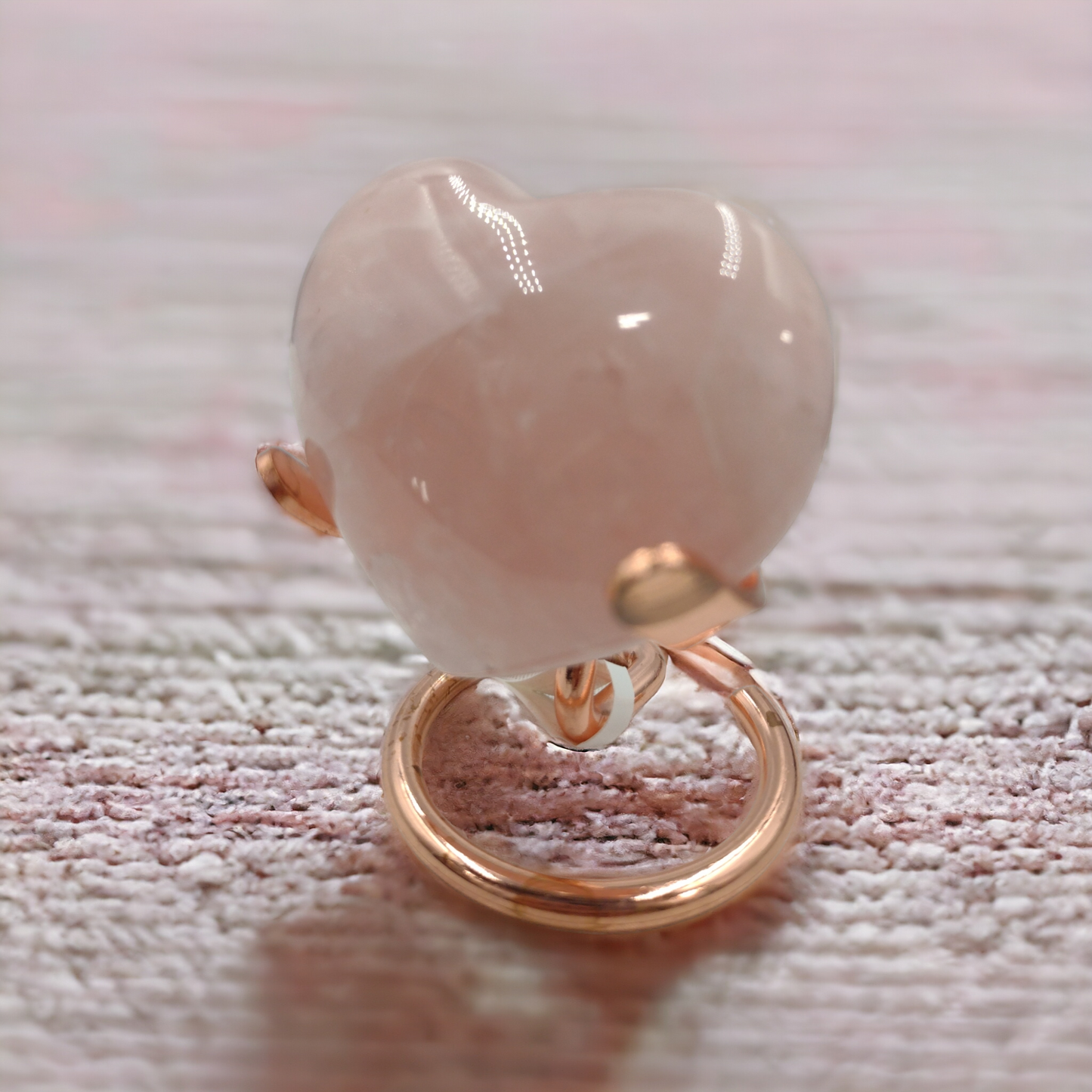 Rose Quartz Heart Shaped Crystals N163.( Free Shipping )