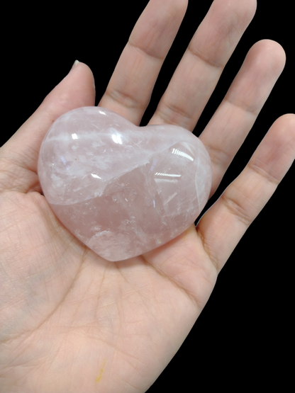 Rose Quartz Heart Shaped Crystals N163.( Free Shipping )