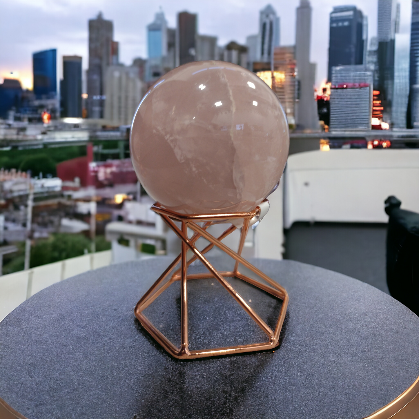 Rose Quartz Sphere Crystal N166.( Free Shipping )
