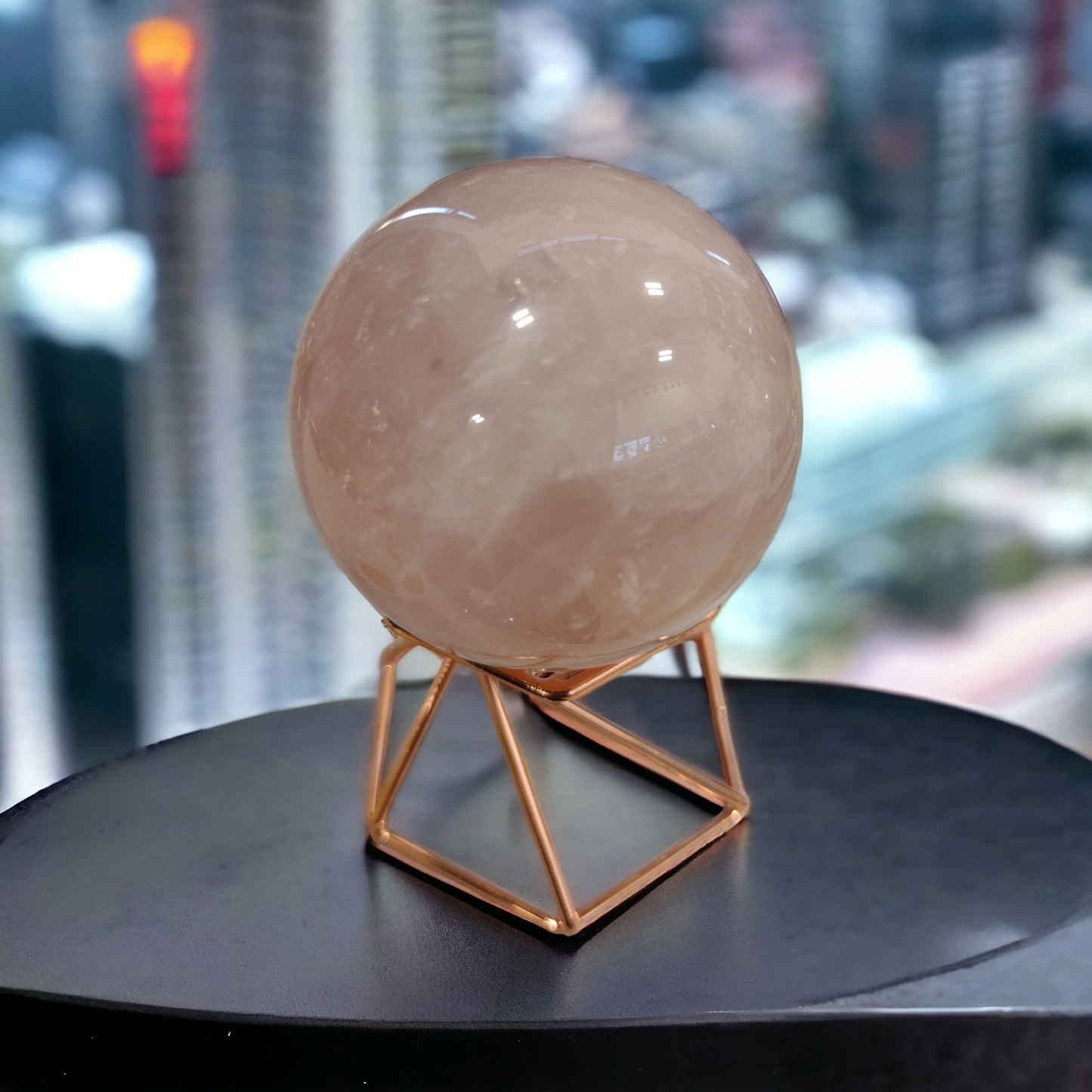 Rose Quartz Sphere Crystals N171.( Free Shipping )