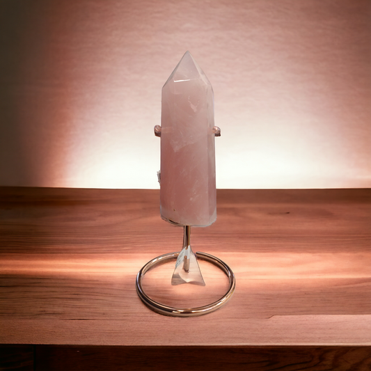 Rose Quartz Tower Crystal N179 ( Free Shipping )