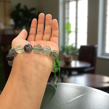 Genuine Green fluorite Bracelet 12mm with Adjustable Strings (Free shipping)