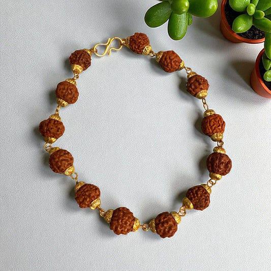 Genuine Rudraksha Gold Plated Bracelet | Adjustable tie (Free shipping)