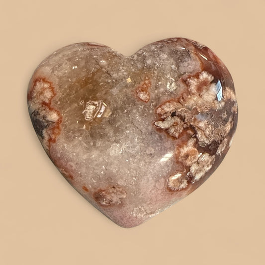 Genuine Heart Shaped flower Agate N408