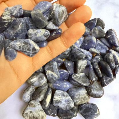 Natural Sodalite tumble stones (free Shipping) 7 Pieces