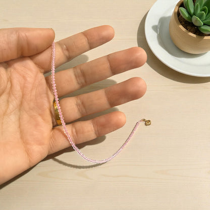 Rose quartz necklace N458