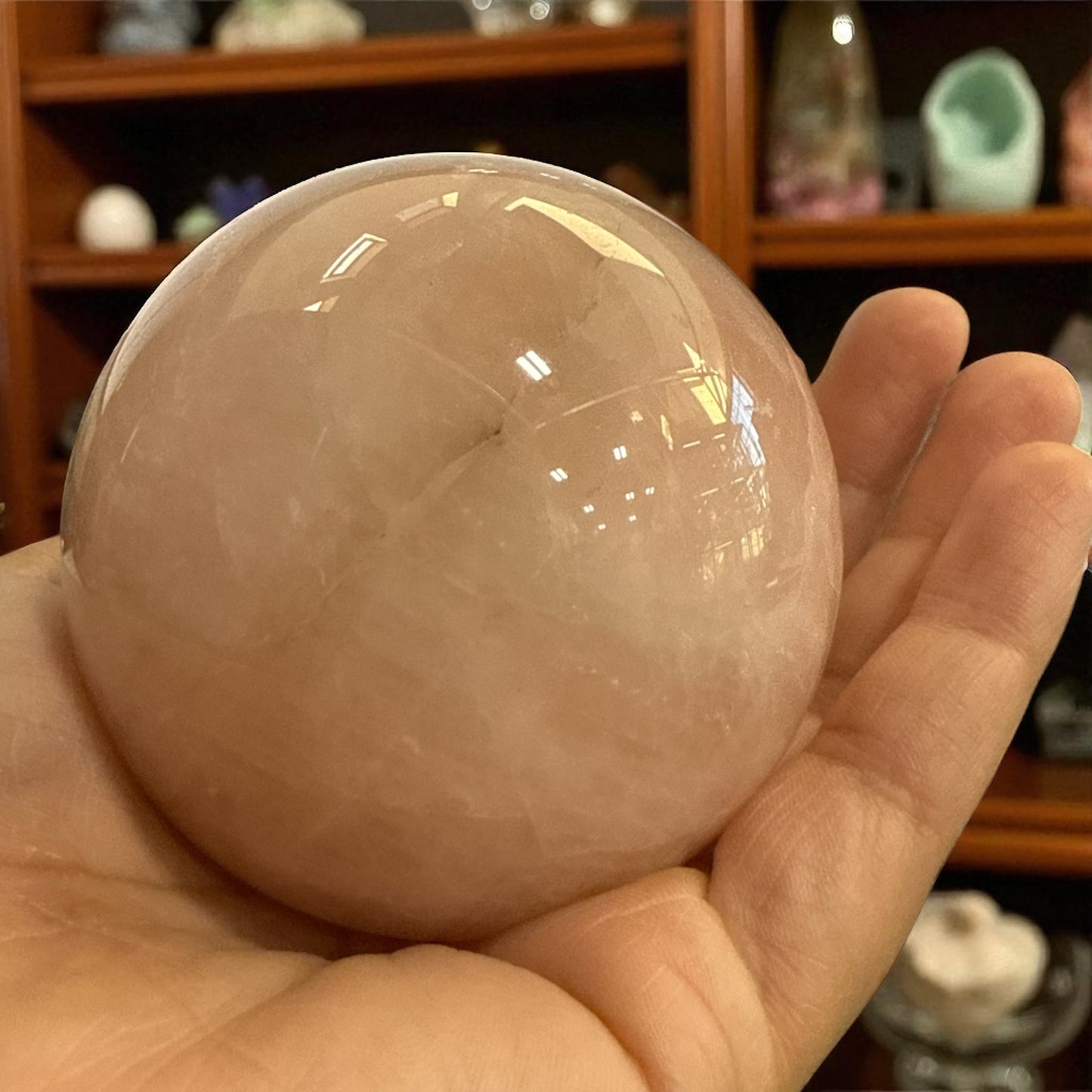 Genuine Rose quartz Sphere 72 mm