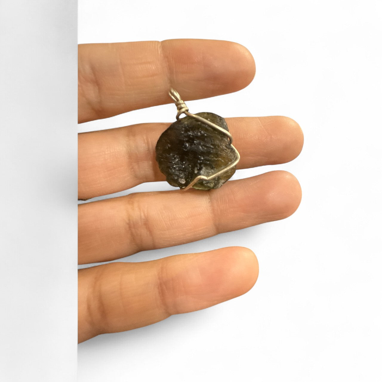 Moldavite (Olive Green) 3.742 Gms Pendant N379