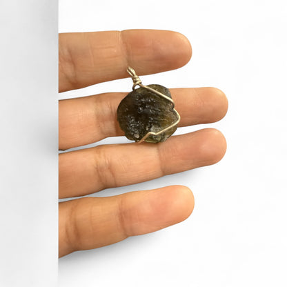 Moldavite (Olive Green) 3.742 Gms Pendant N379