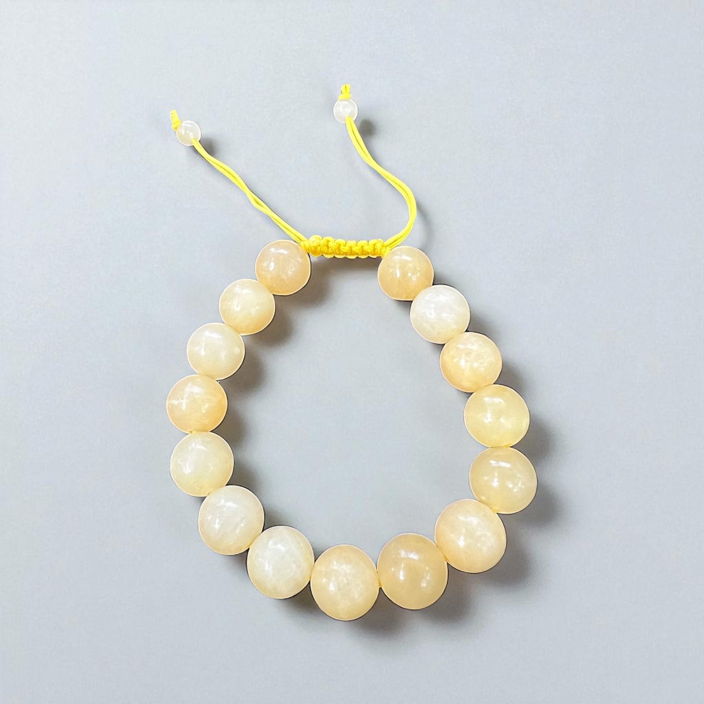 Genuine Honey Calcite Bracelet 12mm with Adjustable Strings (Free shipping)