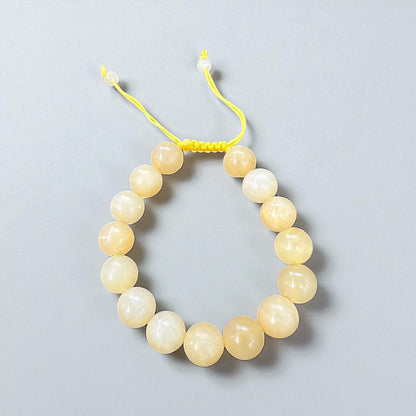 Genuine Honey Calcite Bracelet 12mm with Adjustable Strings (Free shipping)