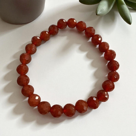 Carnelian Bracelet  for Confidence and Motivation 8 mm