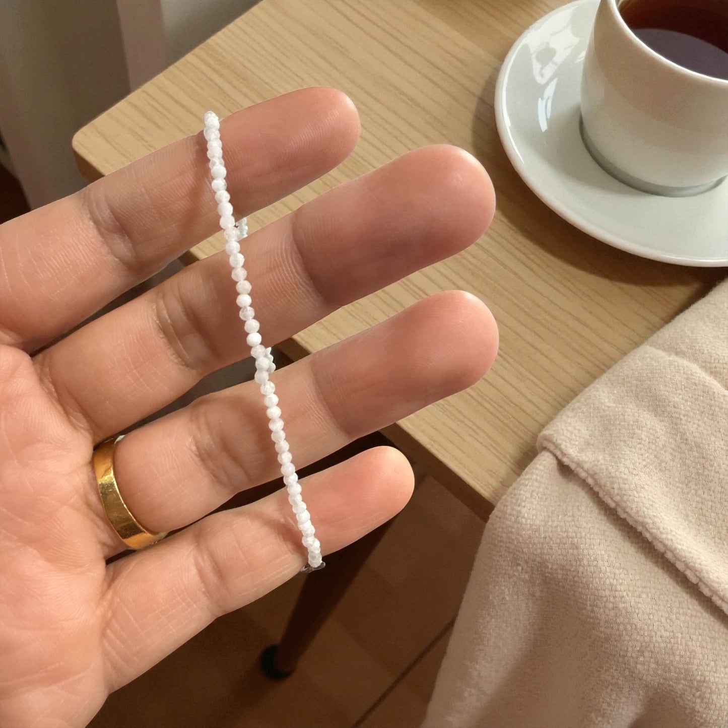 Moonstone bracelet adjustable N455