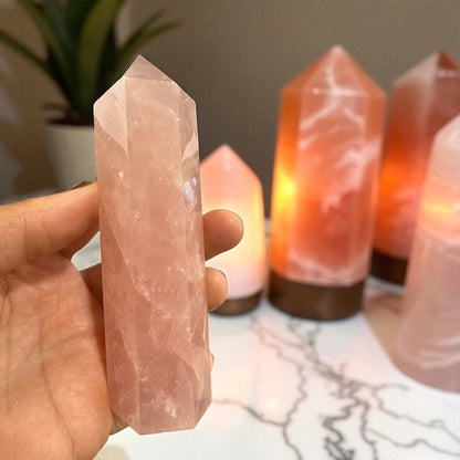 Genuine Rose quartz Tower 116 mm