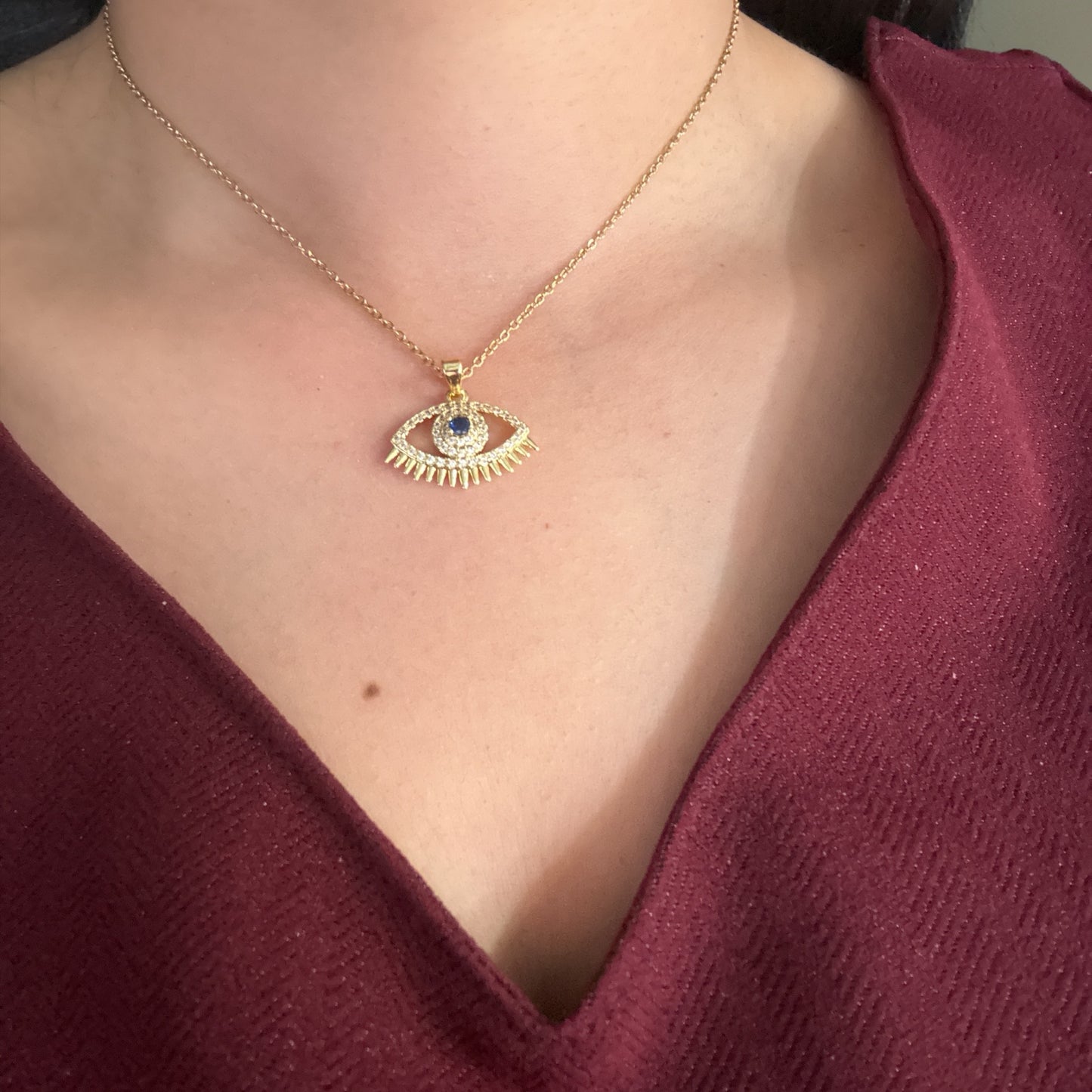 18K Gold plated Stainless Steel Evil Eye Necklace (free shipping) (Copy)