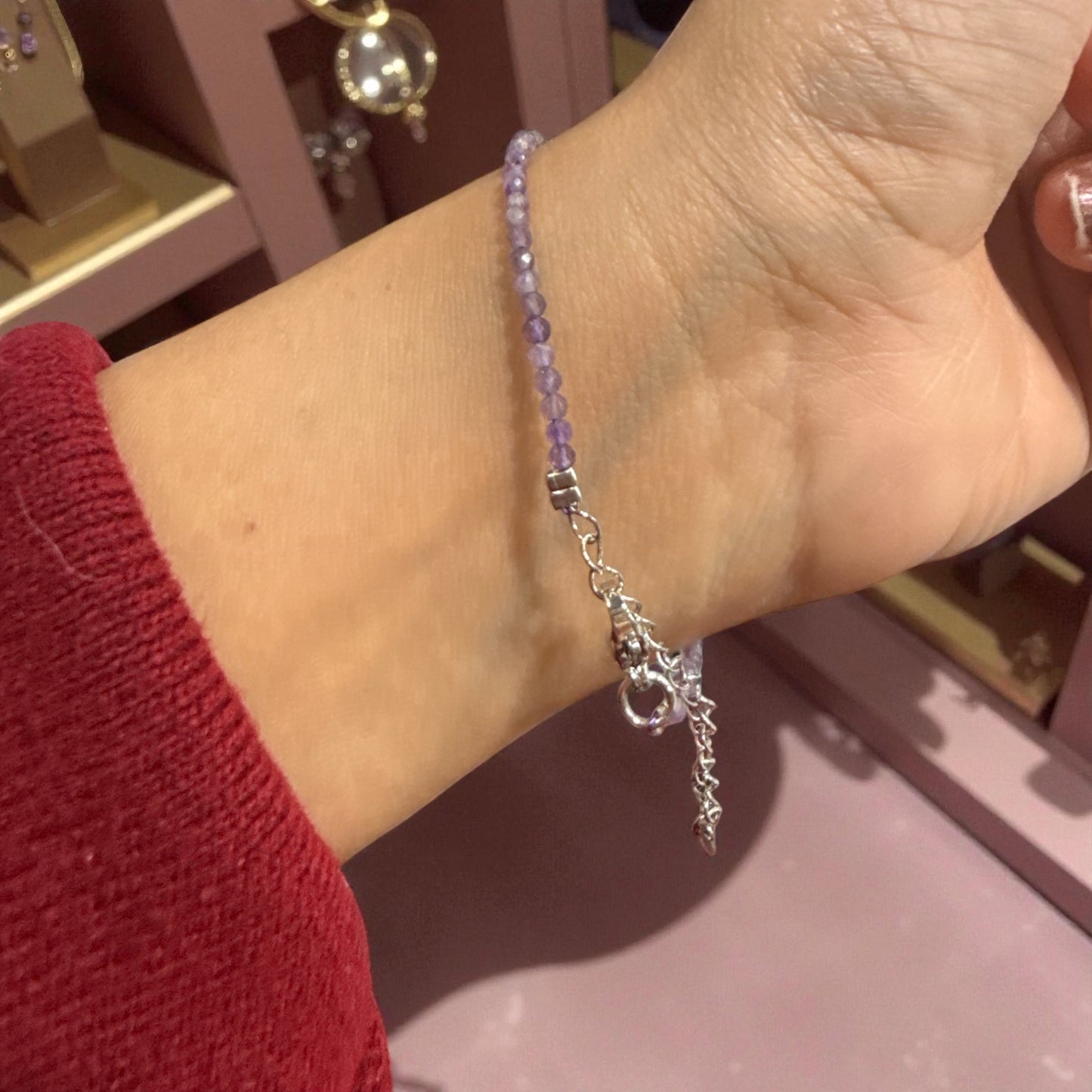 Amethyst bracelet adjustable N454