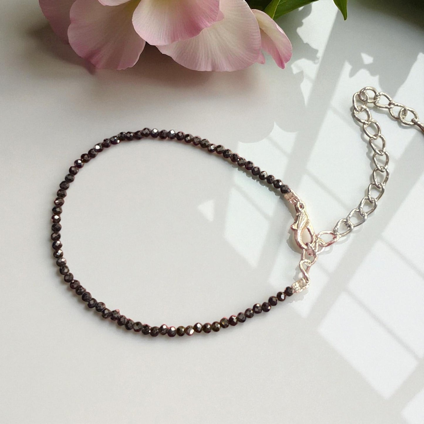 Black spinel bracelet adjustable N450