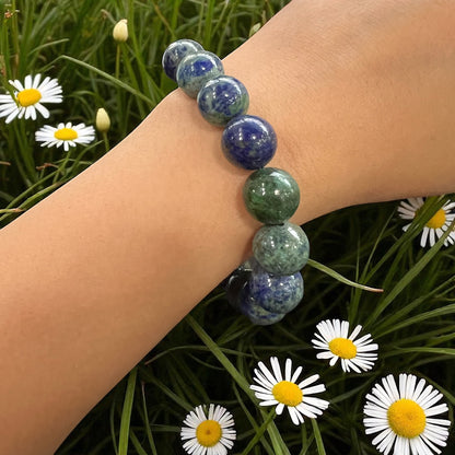 Genuine  Chrysocolla Bracelet 12mm with Adjustable Strings (Free shipping)