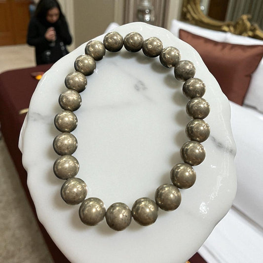 Genuine Pyrite Bracelet 8 mm (Free shipping)