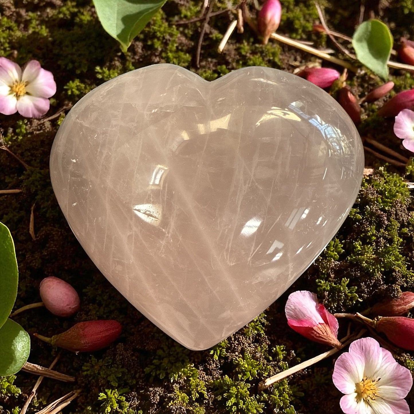 Genuine Heart shaped Rose quartz