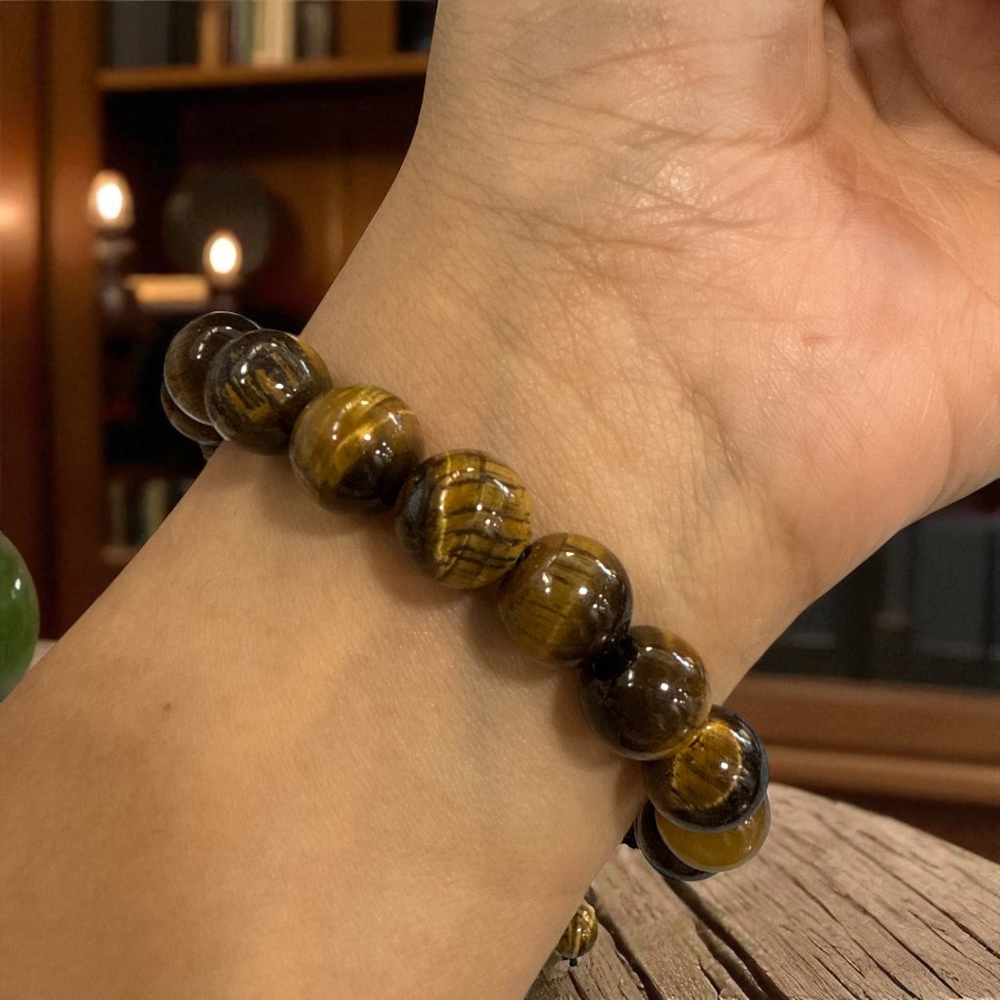 Genuine Tiger eye Bracelet 10mm with Adjustable Strings (Free shipping)
