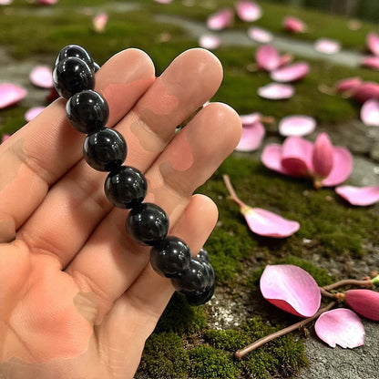 Genuine Black Tourmaline Bracelet 10mm with Adjustable Strings (Free shipping)