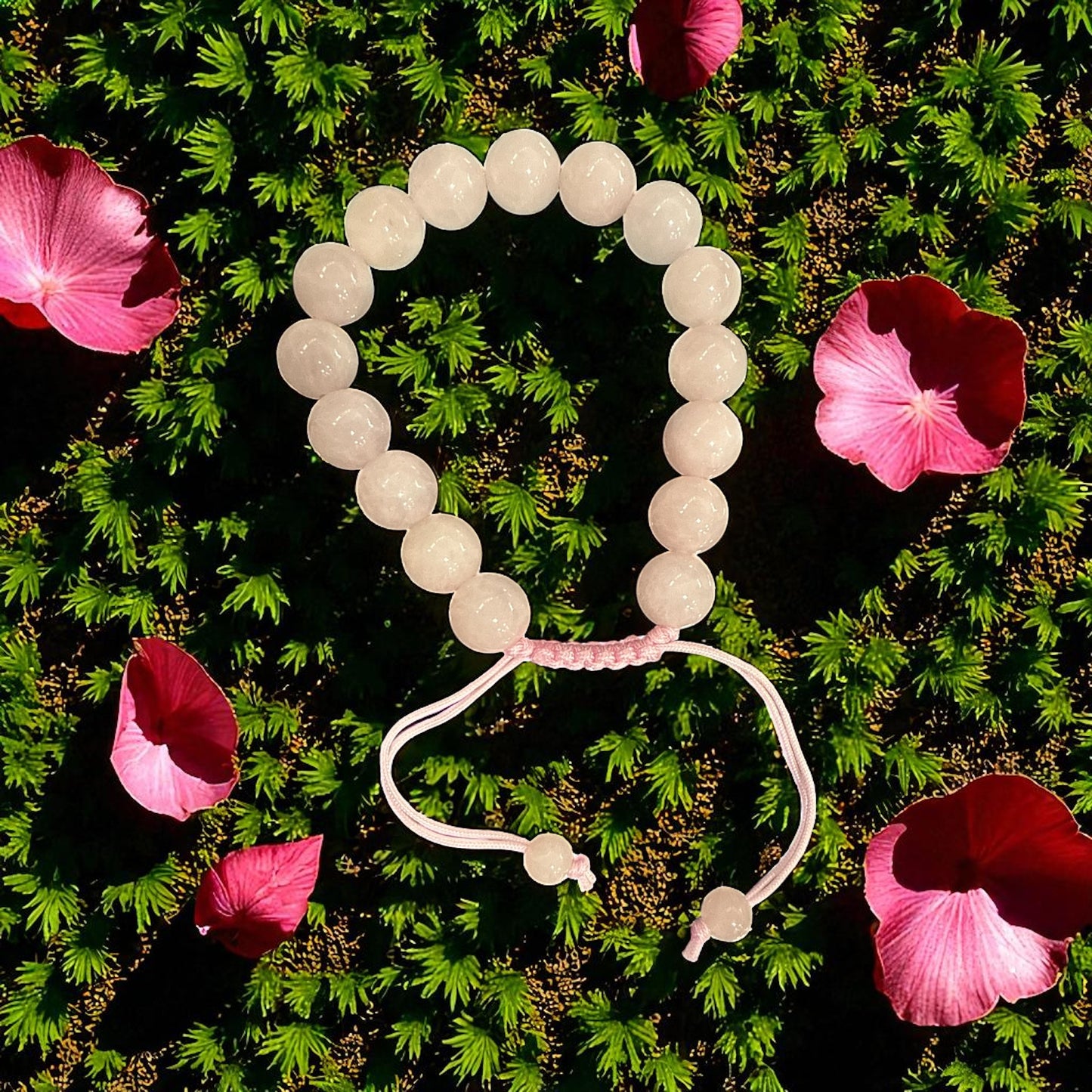 Genuine Rose quartz Bracelet 10mm with Adjustable Strings (Free shipping)