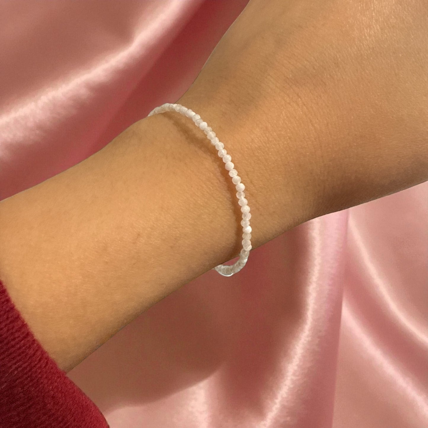 Moonstone bracelet adjustable N455