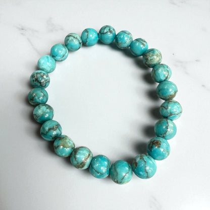 Genuine Turquoise Bracelet 9 mm  (Free shipping)