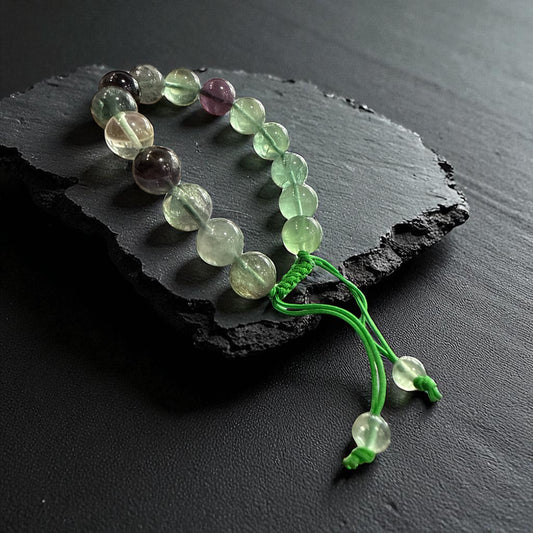 Genuine Green fluorite Bracelet 12mm with Adjustable Strings (Free shipping)