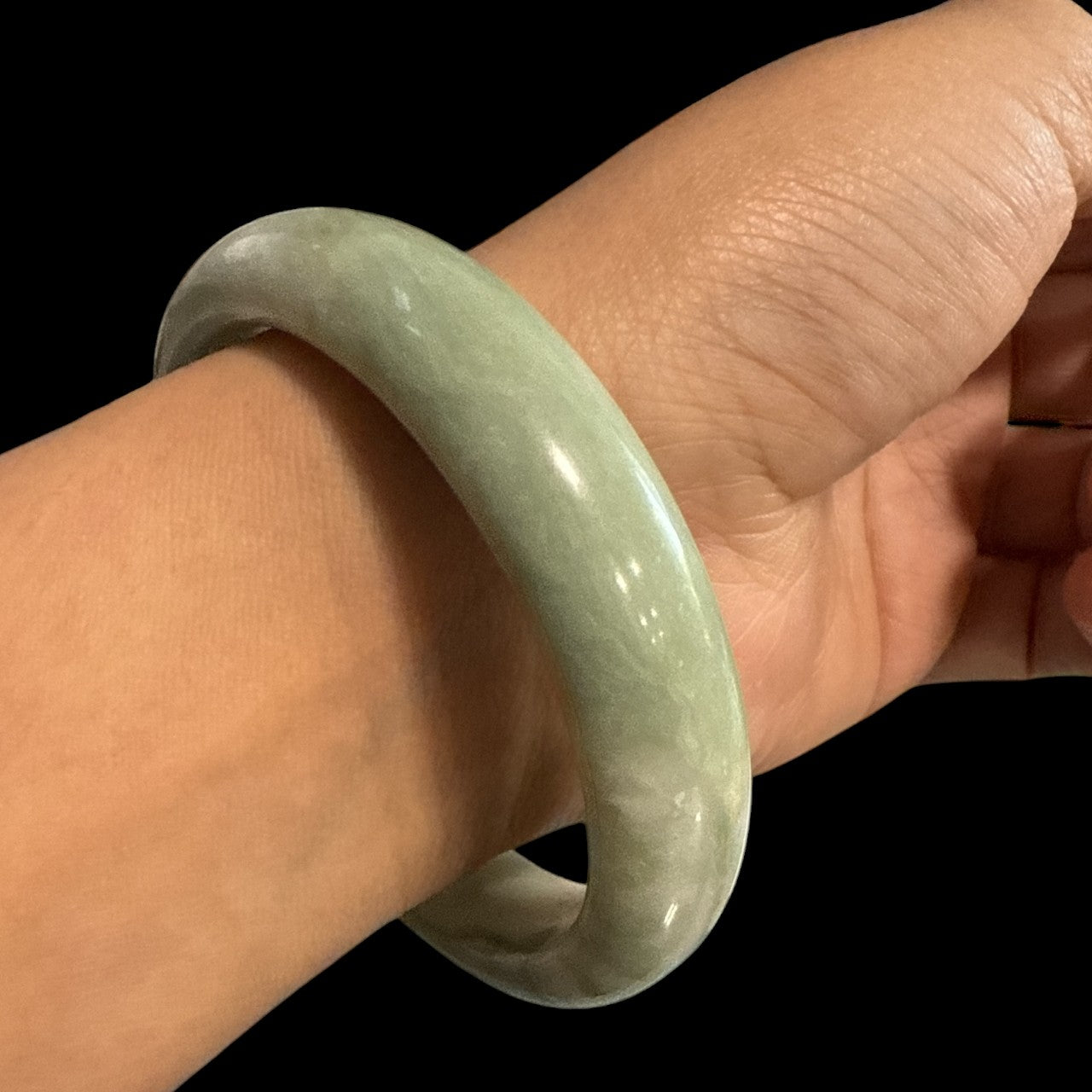 Green Jade Bangles 61 mm N394