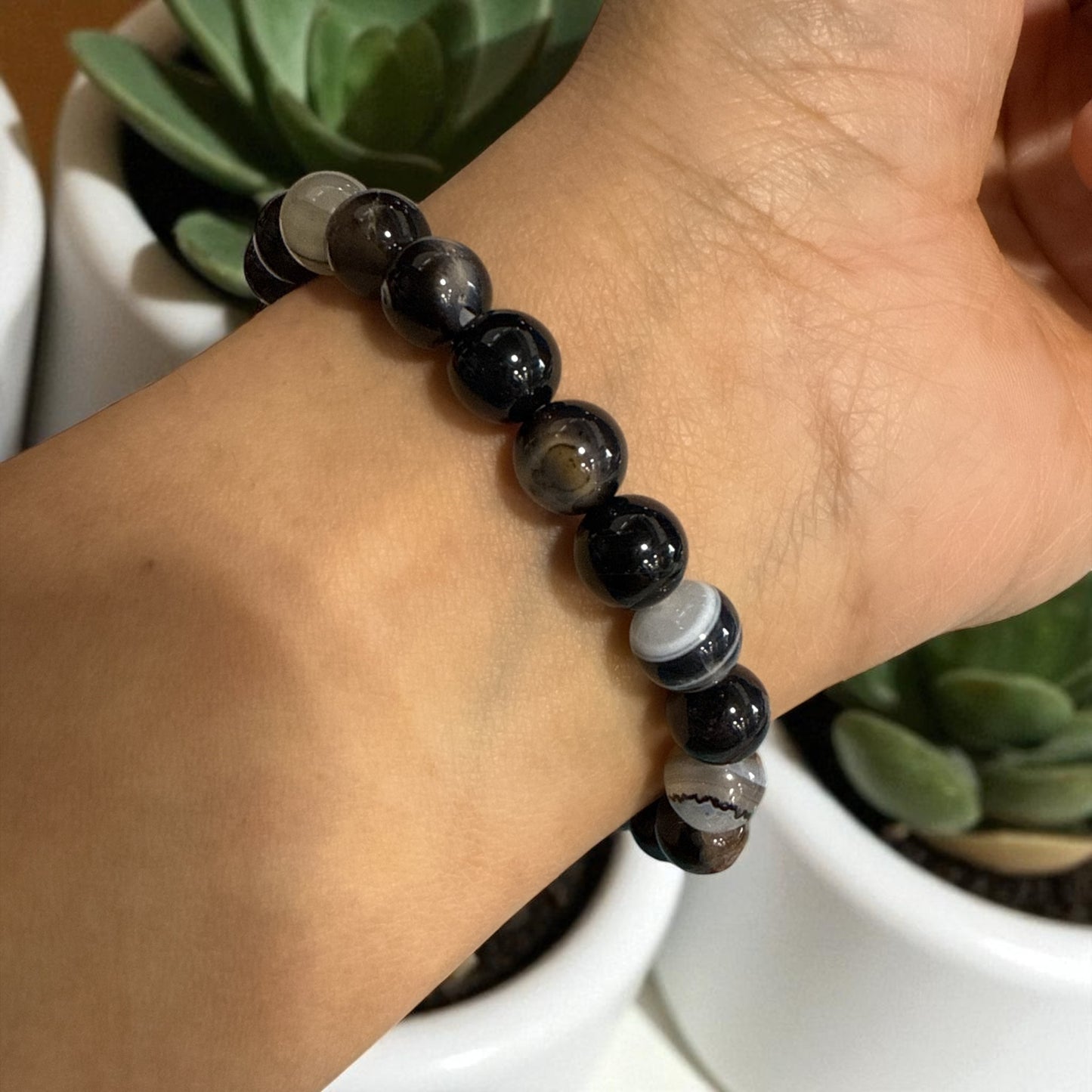 Sulemani Hakik Bracelet 22 beads 8mm for Protection and Grounding N438